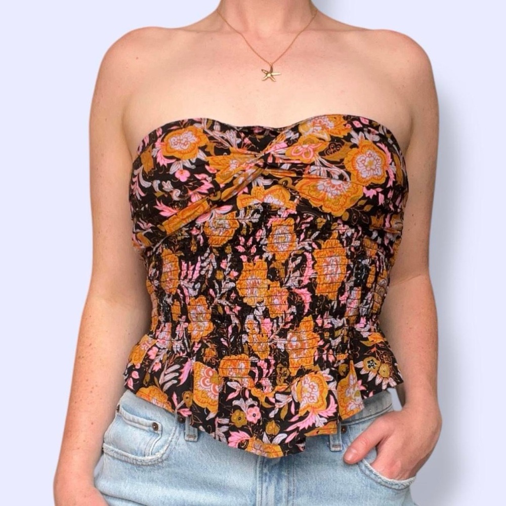 Free People "One More Time" Floral Tube Top 🌸
